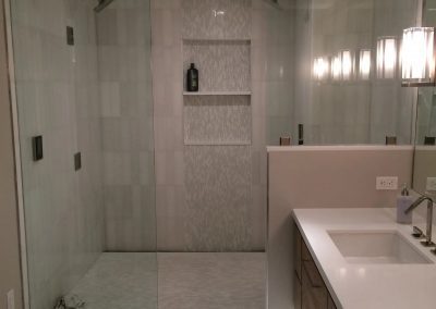 tile floor installation-shower room